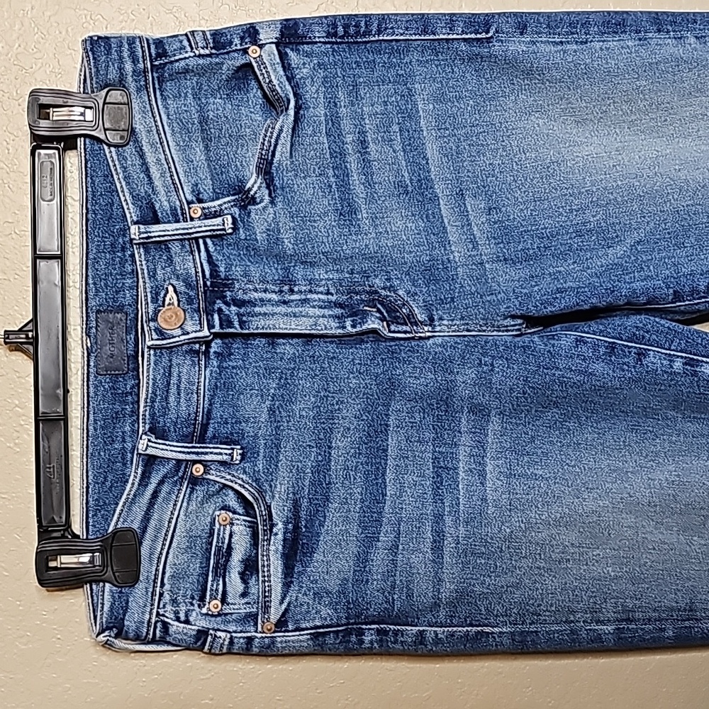 MOTHER Women's Blue Washed Flare Jeans - Picture 5 of 15